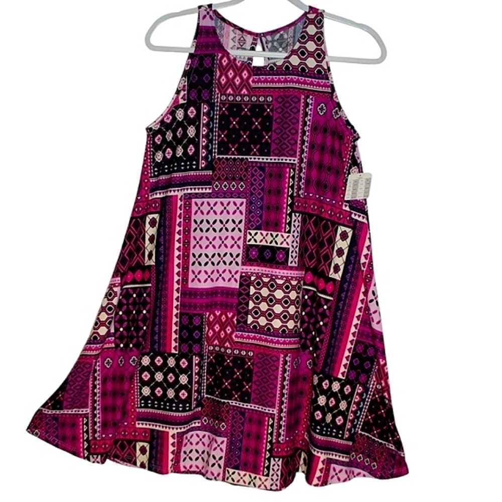 🩵 PATCHWORK Print Flowy Boho Print  Size Med - Picture 3 of 5
